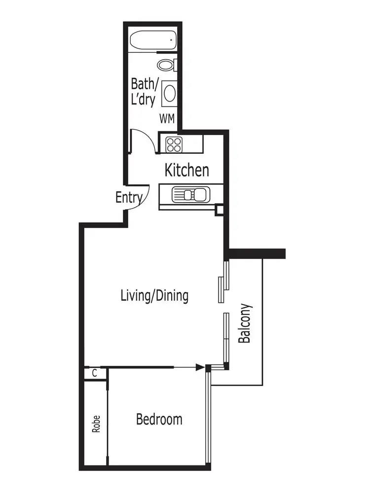 Floorplan of Homely apartment listing, 703/668 Bourke Street, Melbourne VIC 3000