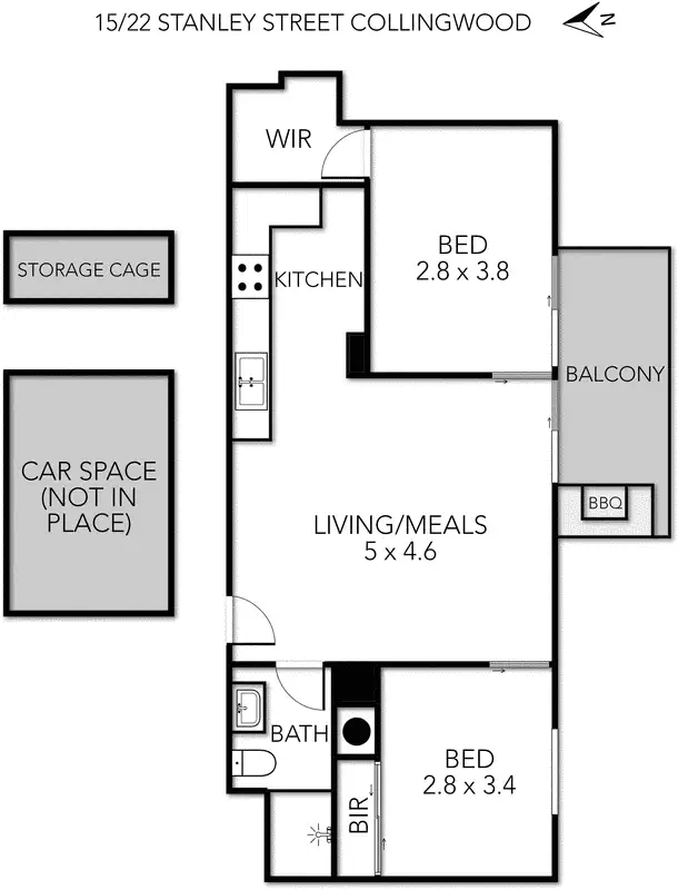 Floorplan of Homely unit listing, 15/22 Stanley Street, Collingwood VIC 3066