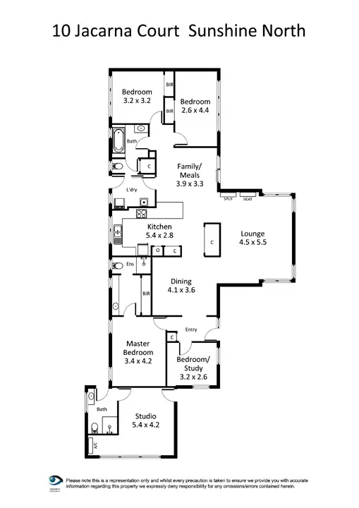 Floorplan of Homely house listing, 10 Jacana Court, Sunshine North VIC 3020