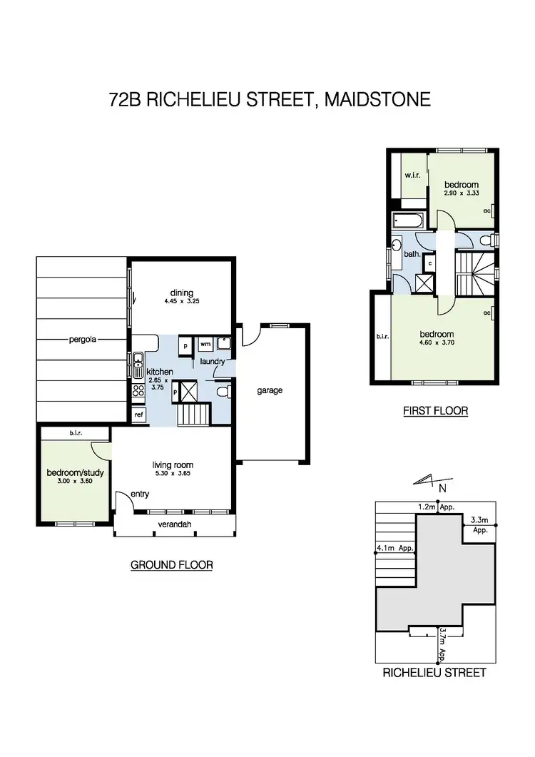 Floorplan of Homely townhouse listing, 72B Richelieu Street, Maidstone VIC 3012
