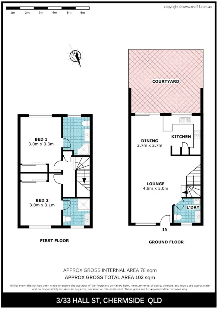 Floorplan of Homely townhouse listing, 3/33 Hall Street, Chermside QLD 4032