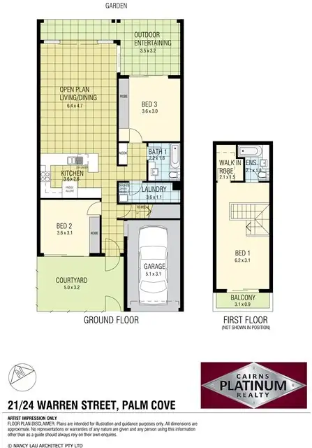Floorplan of Homely townhouse listing, 21/24 Warren Street, Palm Cove QLD 4879