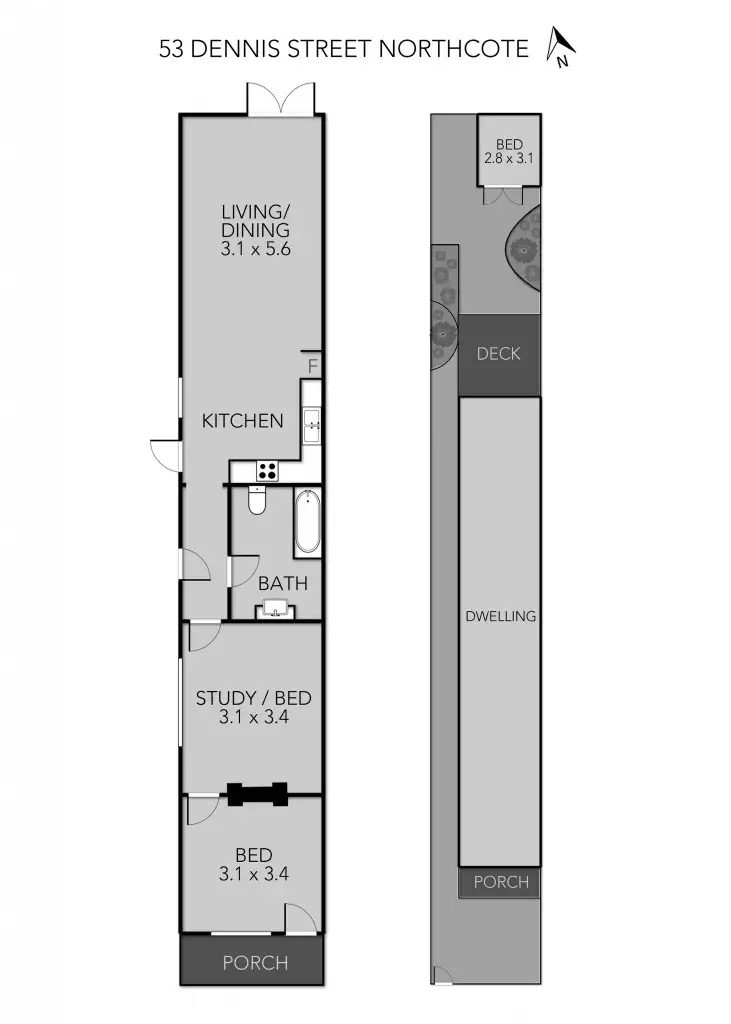Floorplan of Homely house listing, 53 Dennis Street, Northcote VIC 3070