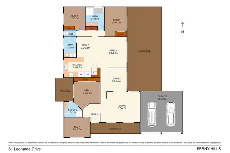 Floorplan of Homely house listing, 61 Leonarda Drive, Ferny Hills QLD 4055