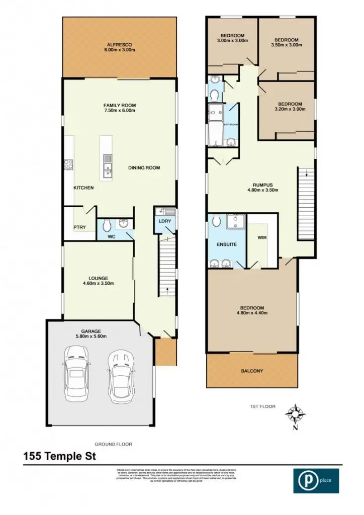 Floorplan of Homely house listing, 155 Temple Street, Coorparoo QLD 4151