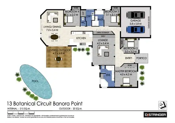 Floorplan of Homely house listing, 13 Botanical Cct, Banora Point NSW 2486