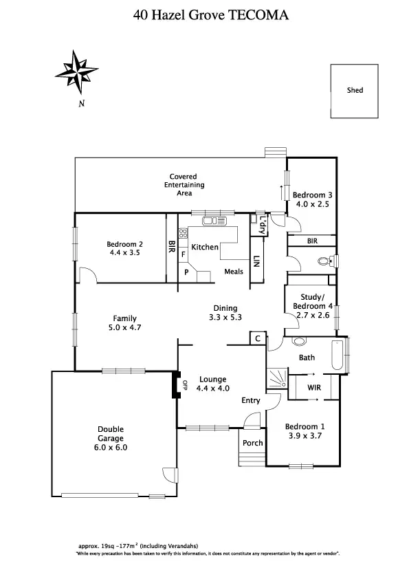 Floorplan of Homely house listing, 40 Hazel Grove, Tecoma VIC 3160