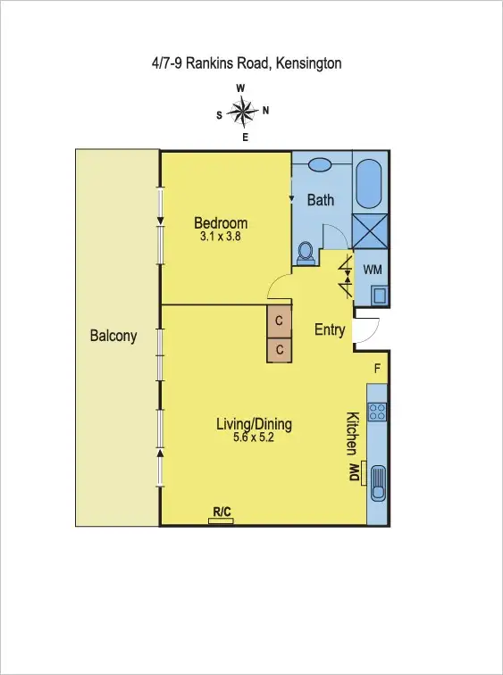 Floorplan of Homely apartment listing, 4/7-9 Rankins Road, Kensington VIC 3031
