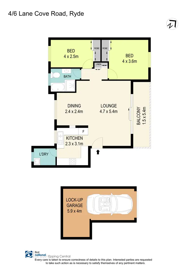 Floorplan of Homely unit listing, 4/6 Lane Cove Road, Ryde NSW 2112