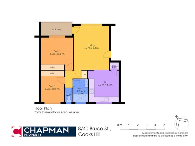 Floorplan of Homely unit listing, 8/40 Bruce Street, Cooks Hill NSW 2300