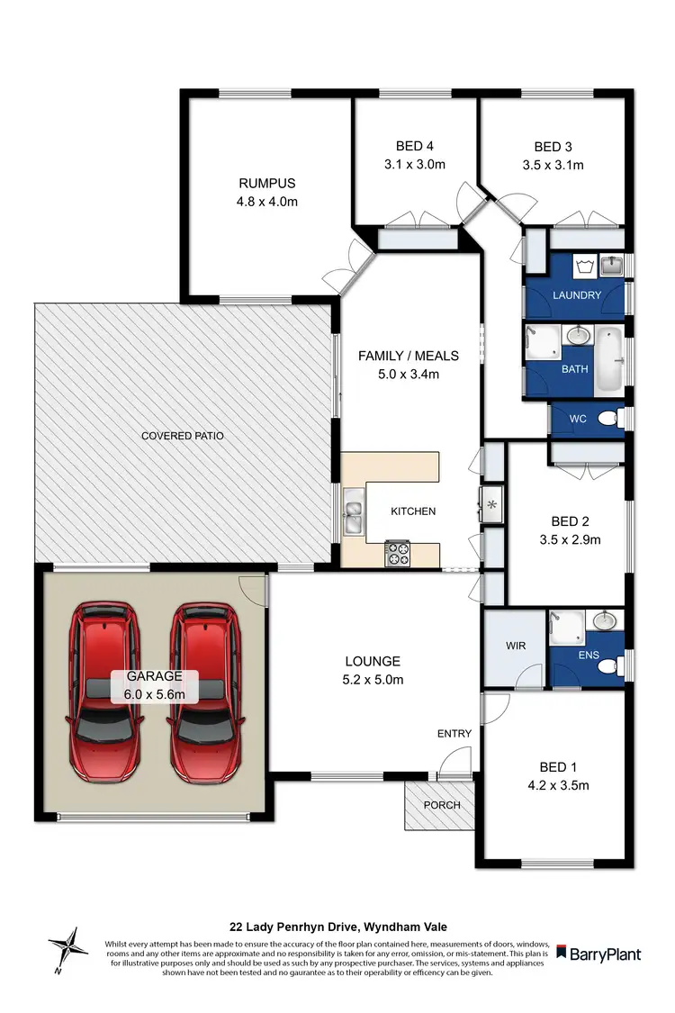 Floorplan of Homely house listing, 22 Lady Penrhyn Drive, Wyndham Vale VIC 3024