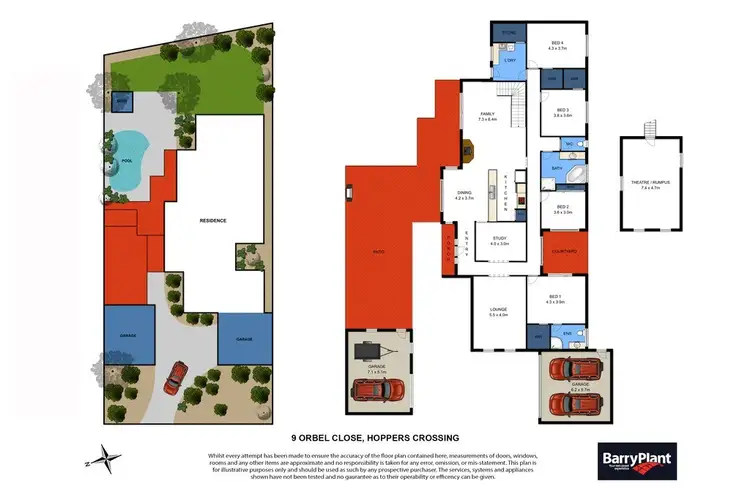Floorplan of Homely house listing, 9 Orbel Close, Hoppers Crossing VIC 3029