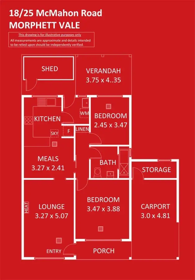 Floorplan of Homely unit listing, 18/25 McMahon Road, Morphett Vale SA 5162