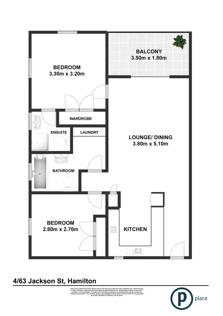 Floorplan of Homely unit listing, 4/63 Jackson Street, Hamilton QLD 4007