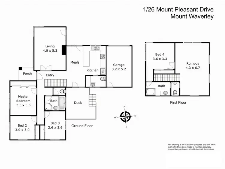 Floorplan of Homely townhouse listing, 1/26 Mount Pleasant Drive, Mount Waverley VIC 3149