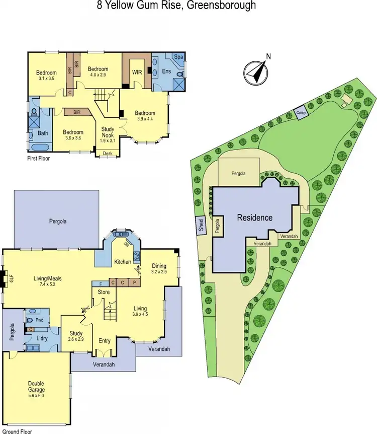 Floorplan of Homely house listing, 8 Yellow Gum Rise, Greensborough VIC 3088
