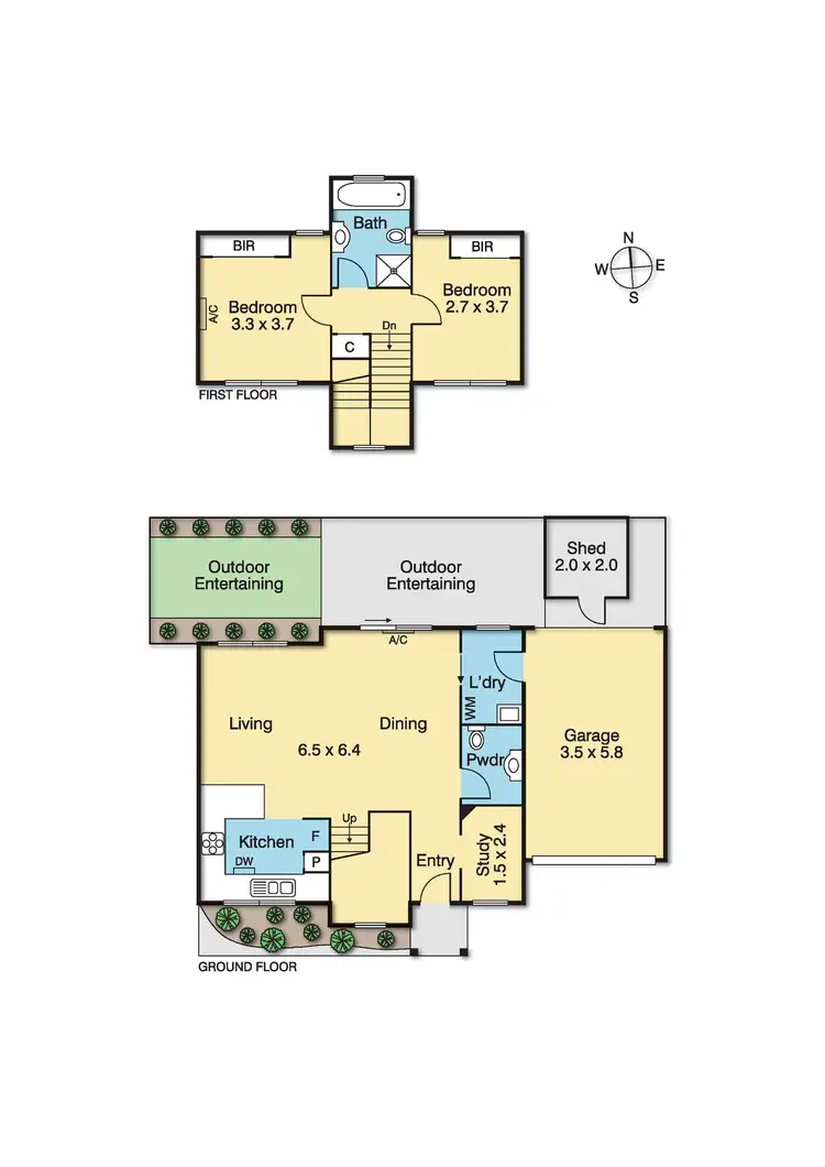 Floorplan of Homely townhouse listing, 2/175 Henry Street, Greensborough VIC 3088