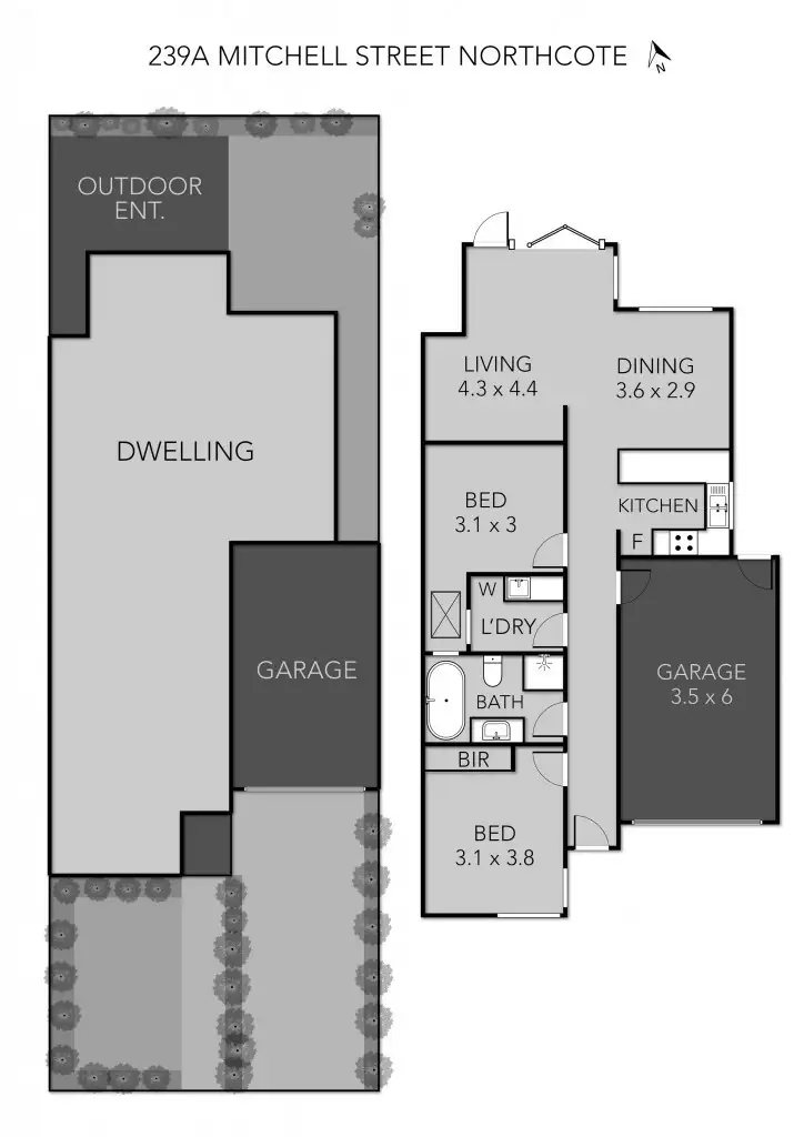 Floorplan of Homely house listing, 239a Mitchell Street, Northcote VIC 3070