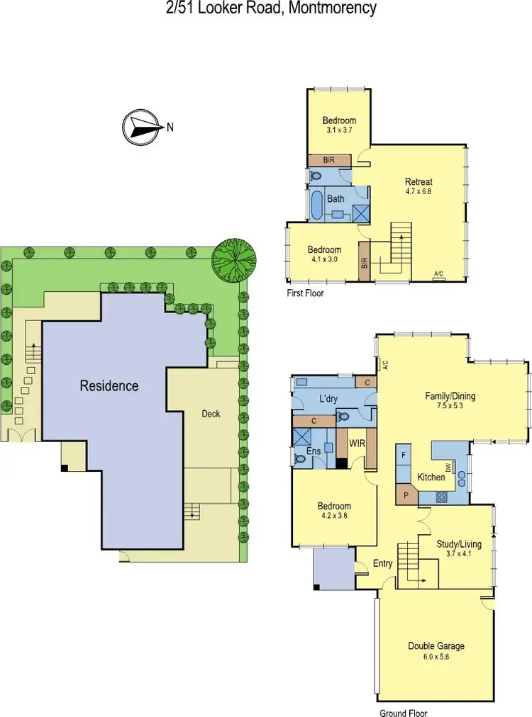 Floorplan of Homely townhouse listing, 2/51 Looker Road, Montmorency VIC 3094