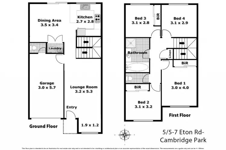 Floorplan of Homely townhouse listing, 5/5-7 Eton Rd, Cambridge Park NSW 2747