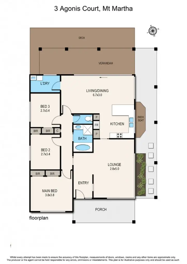 Floorplan of Homely house listing, 3 Agonis Court, Mount Martha VIC 3934