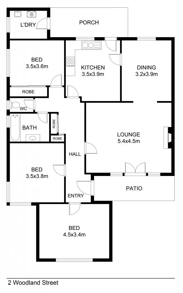 Floorplan of Homely house listing, 2 WOODLAND STREET, Wodonga VIC 3690