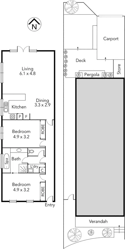 Floorplan of Homely house listing, 3/53 Collins Street, Thornbury VIC 3071