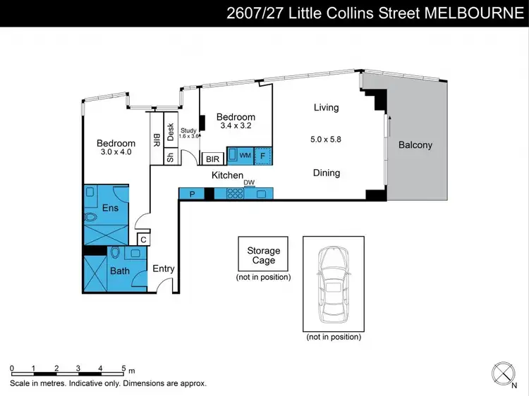 Floorplan of Homely apartment listing, 2607/27 Little Collins Street, Melbourne VIC 3000