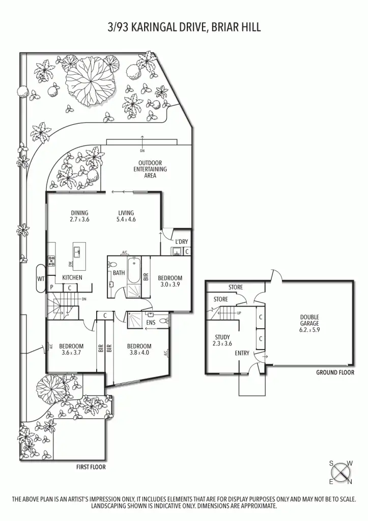 Floorplan of Homely townhouse listing, 3/93 Karingal Drive, Briar Hill VIC 3088