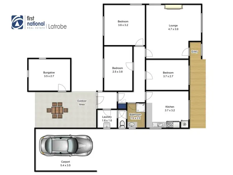 Floorplan of Homely house listing, 2 Graham Crescent, Traralgon VIC 3844