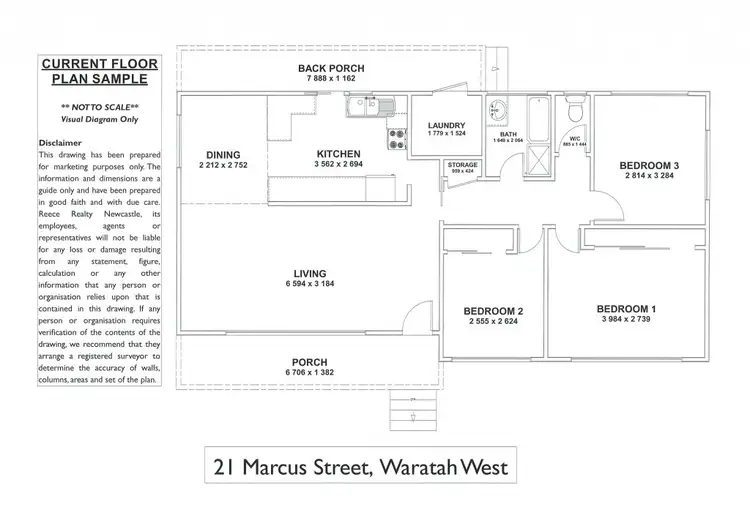 Floorplan of Homely house listing, 21 Marcus Street, Waratah West NSW 2298
