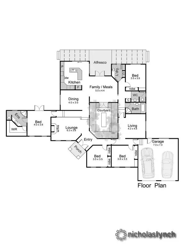 Floorplan of Homely house listing, 7 Janeallan Court, Tyabb VIC 3913