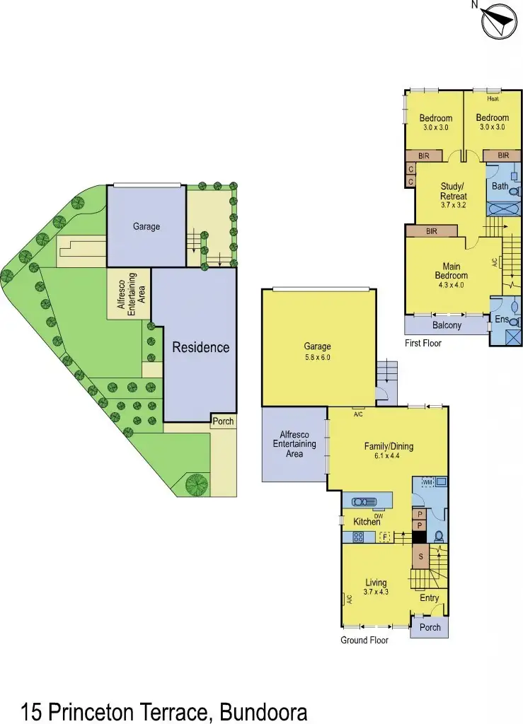 Floorplan of Homely house listing, 15 Princeton Terrace, Bundoora VIC 3083