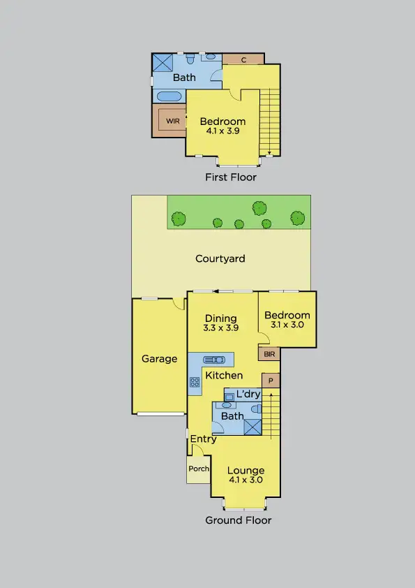 Floorplan of Homely townhouse listing, 2/25 Clarendon Parade, West Footscray VIC 3012