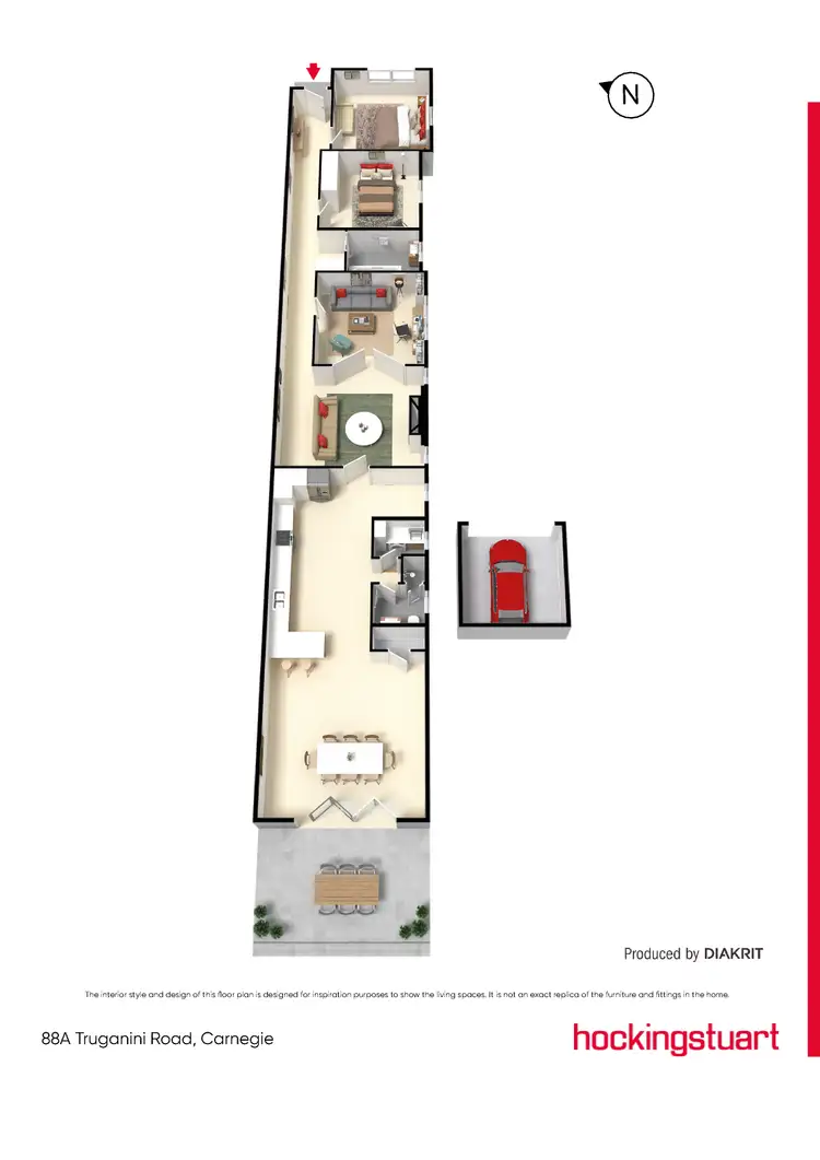 Floorplan of Homely semi-detached listing, 88A Truganini Road, Carnegie VIC 3163