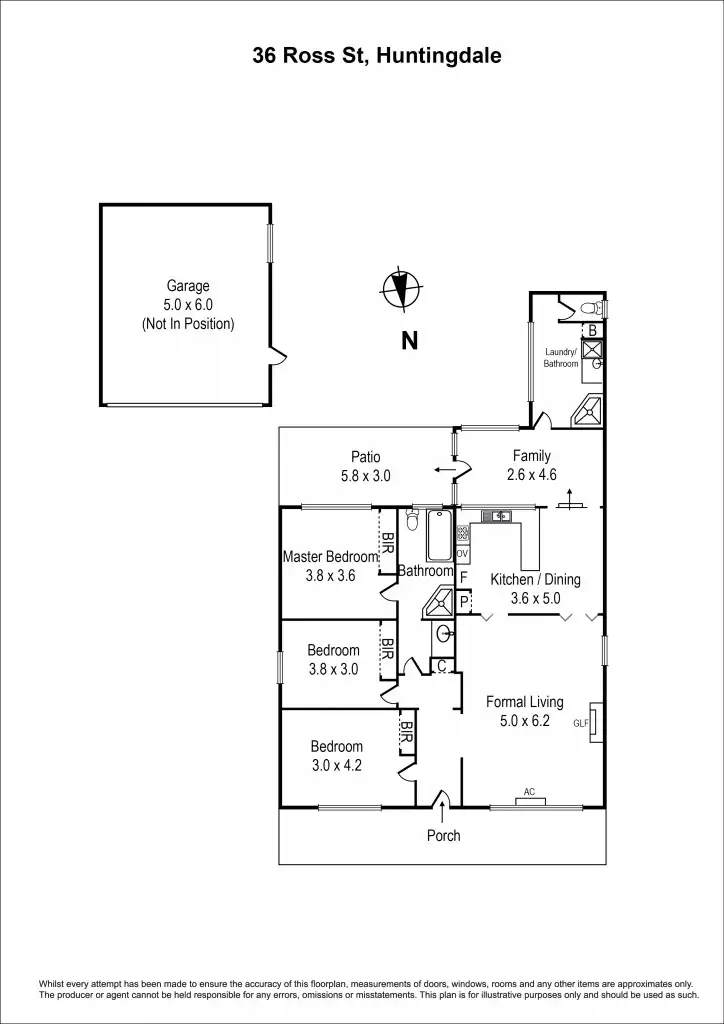 Floorplan of Homely house listing, 36 Ross Street, Huntingdale VIC 3166