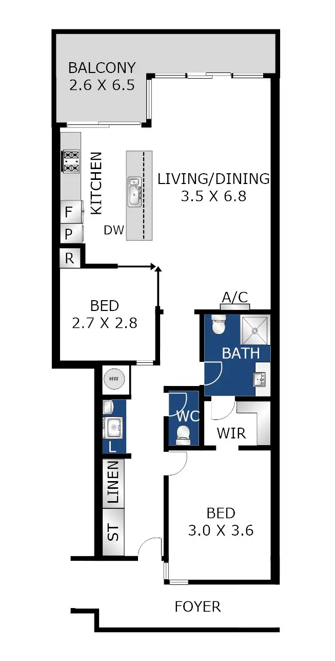 Floorplan of Homely apartment listing, 206/3 Payne Street, Torquay VIC 3228