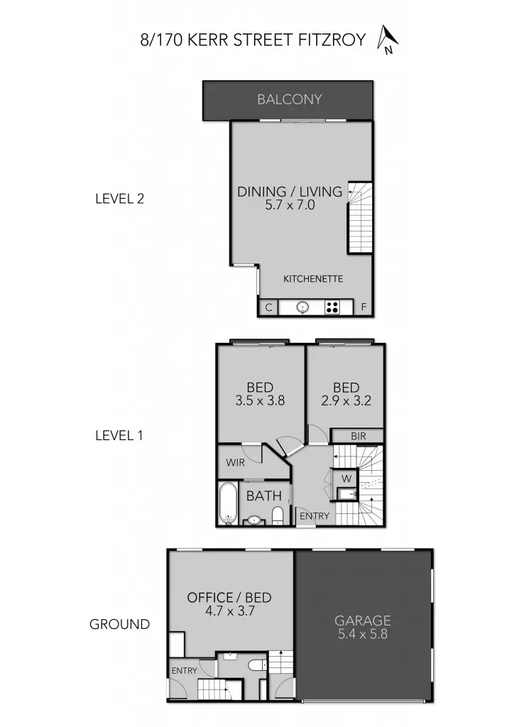 Floorplan of Homely unit listing, 170 Kerr Street, Fitzroy VIC 3065