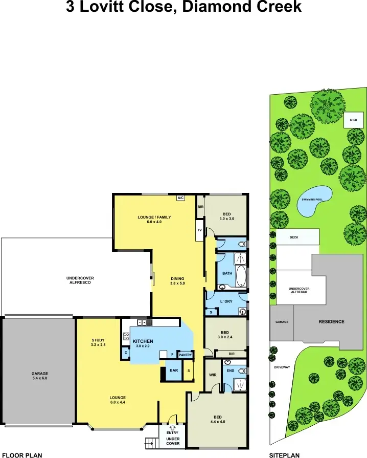 Floorplan of Homely house listing, 3 Lovitt Close, Diamond Creek VIC 3089