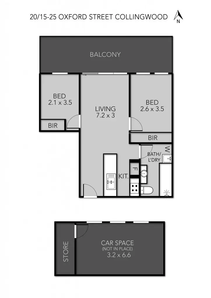 Floorplan of Homely apartment listing, 20/15 Oxford Street, Collingwood VIC 3066