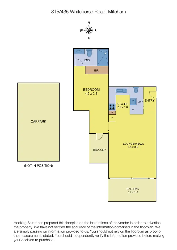 Floorplan of Homely apartment listing, 315/435 Whitehorse Road, Mitcham VIC 3132