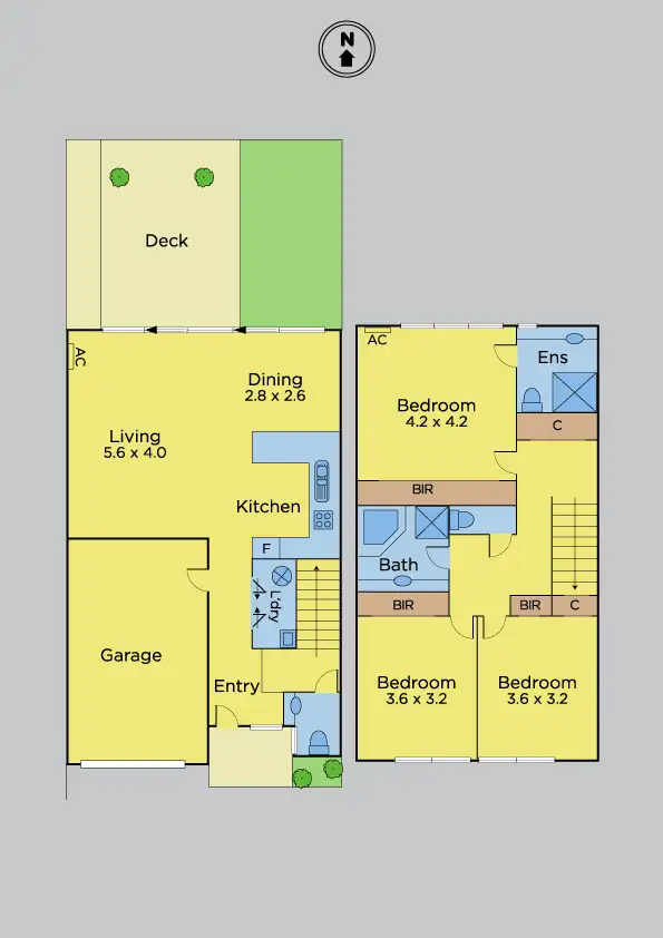 Floorplan of Homely townhouse listing, 2/1 Riviera Street, Seaford VIC 3198