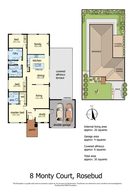 Floorplan of Homely house listing, 8 Monty Court, Rosebud VIC 3939