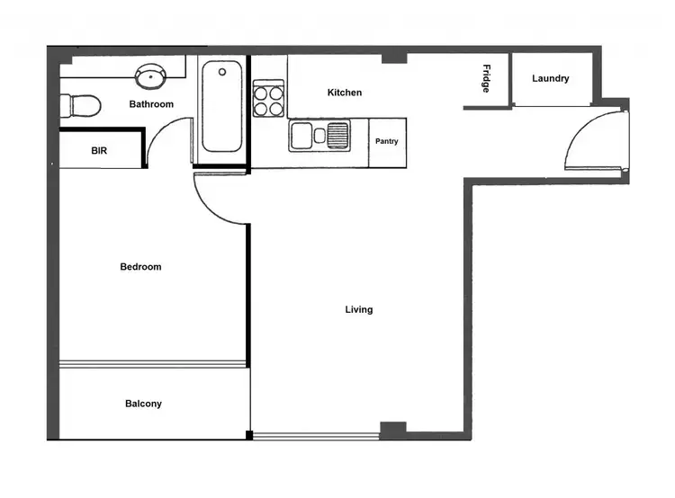 Floorplan of Homely apartment listing, 104/408 La Trobe Street, Melbourne VIC 3000
