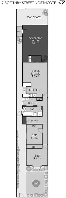 Floorplan of Homely house listing, 17 Boothby Street, Northcote VIC 3070