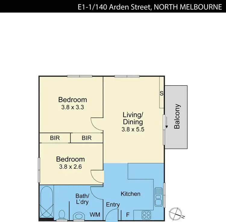 Floorplan of Homely apartment listing, E1-1 140 Arden Street, North Melbourne VIC 3051