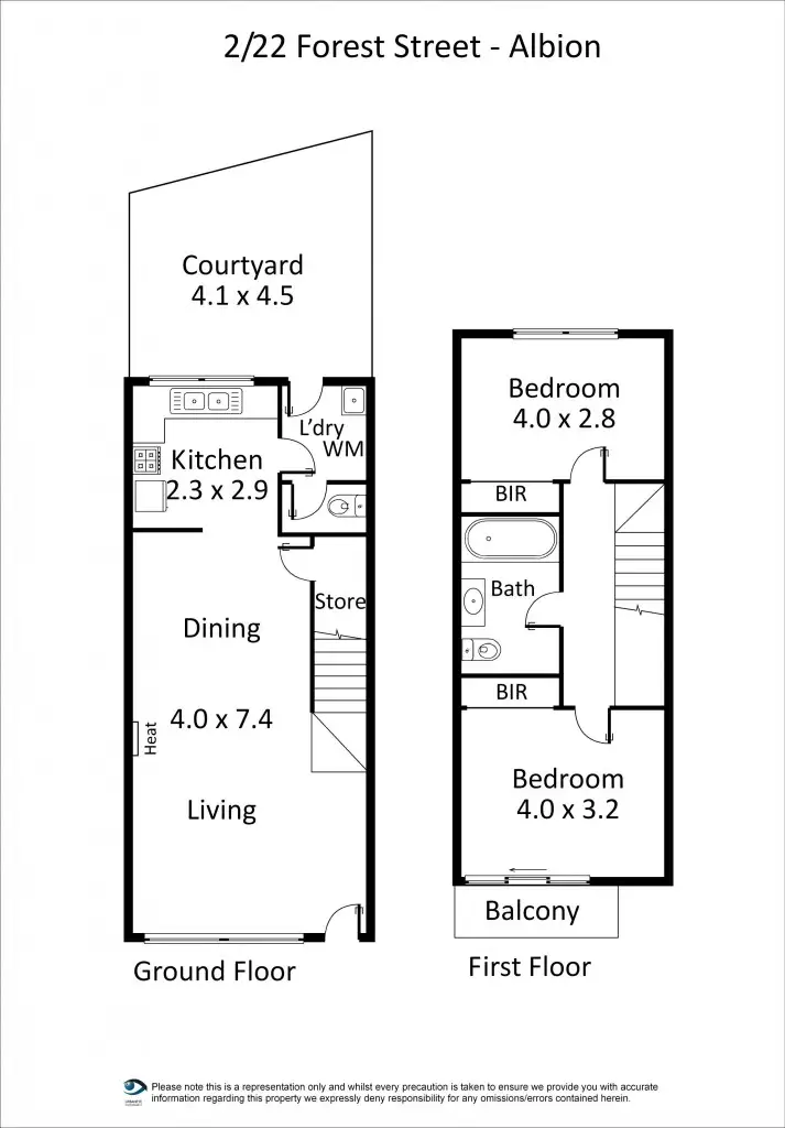 Floorplan of Homely townhouse listing, 2/22 Forrest Street, Albion VIC 3020