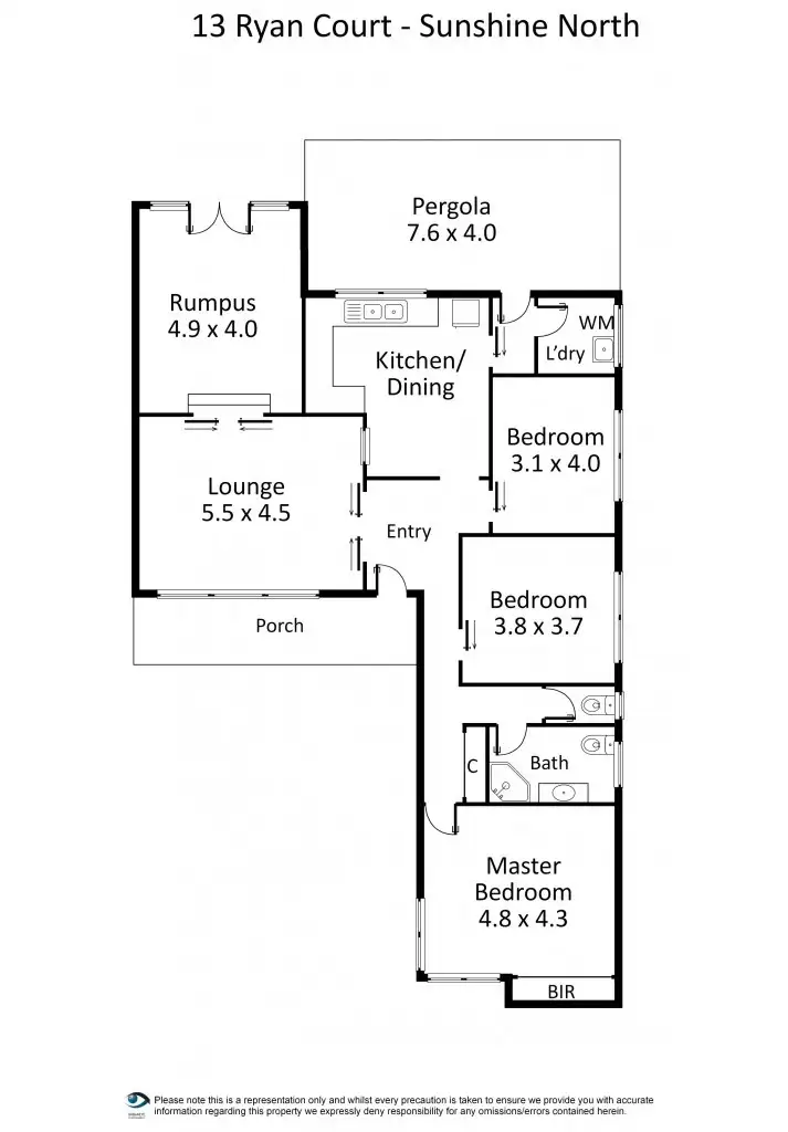 Floorplan of Homely house listing, 13 Ryan Court, Sunshine North VIC 3020