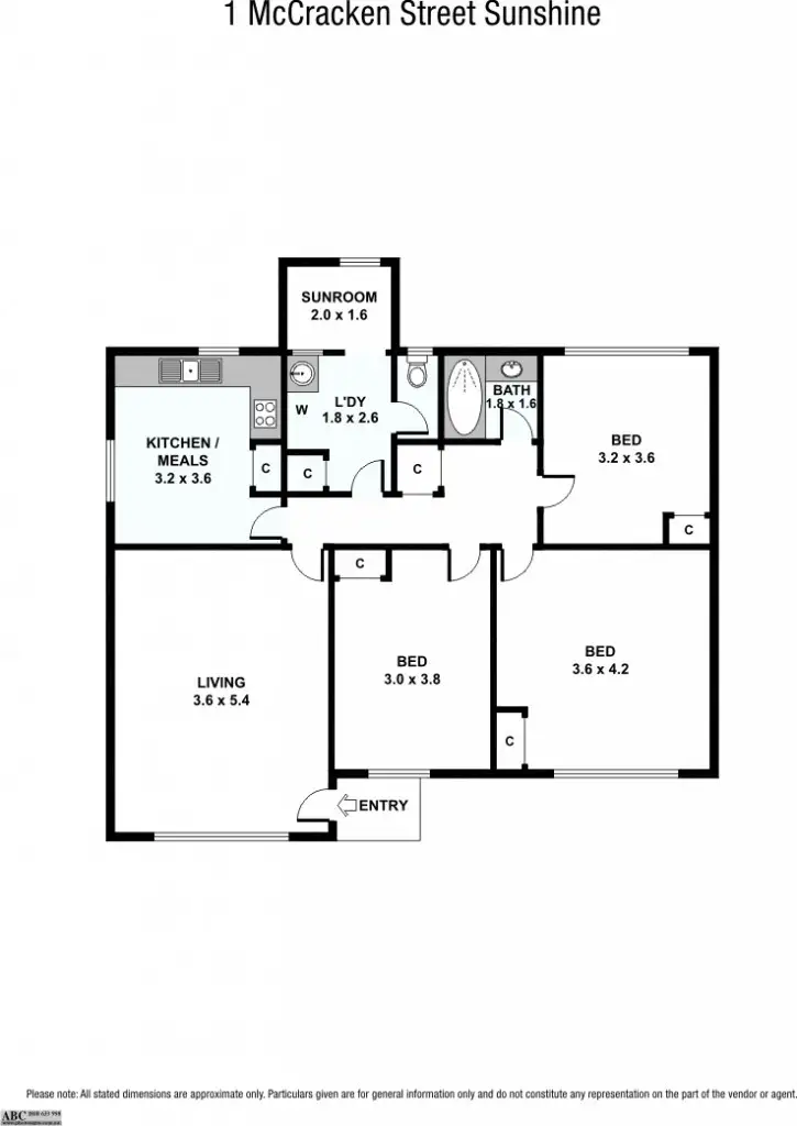 Floorplan of Homely house listing, 1 McCracken Street, Sunshine VIC 3020