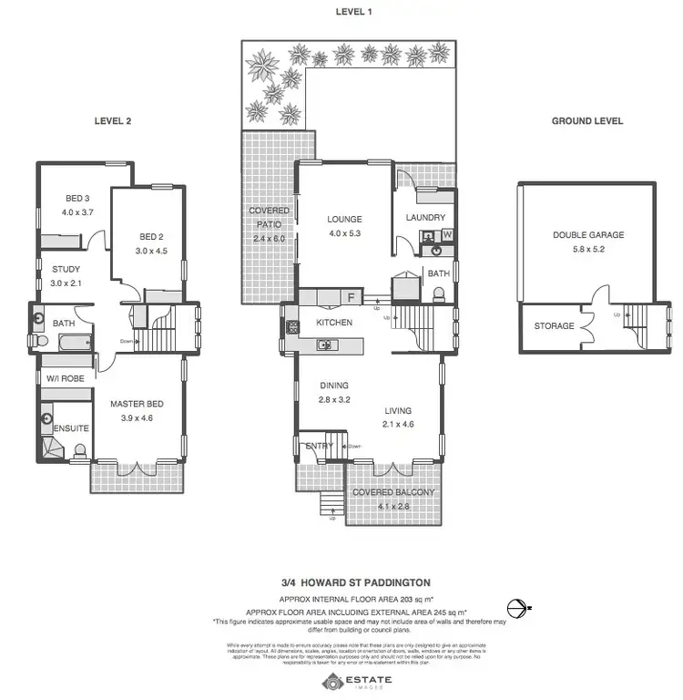 Floorplan of Homely townhouse listing, 3/4 Howard Street, Paddington QLD 4064